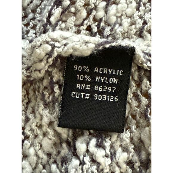 BCBG MaxAzria white/grey lagenlook oversized marled dolman sweater Size S/M - Picture 10 of 10